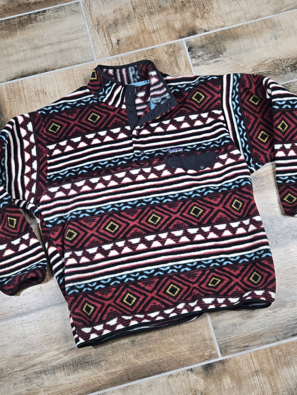 Patagonia Synchilla Snap-T Fleece Pullover Mens Large Aztec Geo Saltillo Jacket - Picture 16 of 16